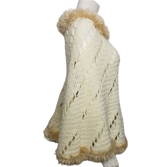 Handmade Crochet Shawl Eyelash‎ Fun Fur Trim - Picture 5 of 13